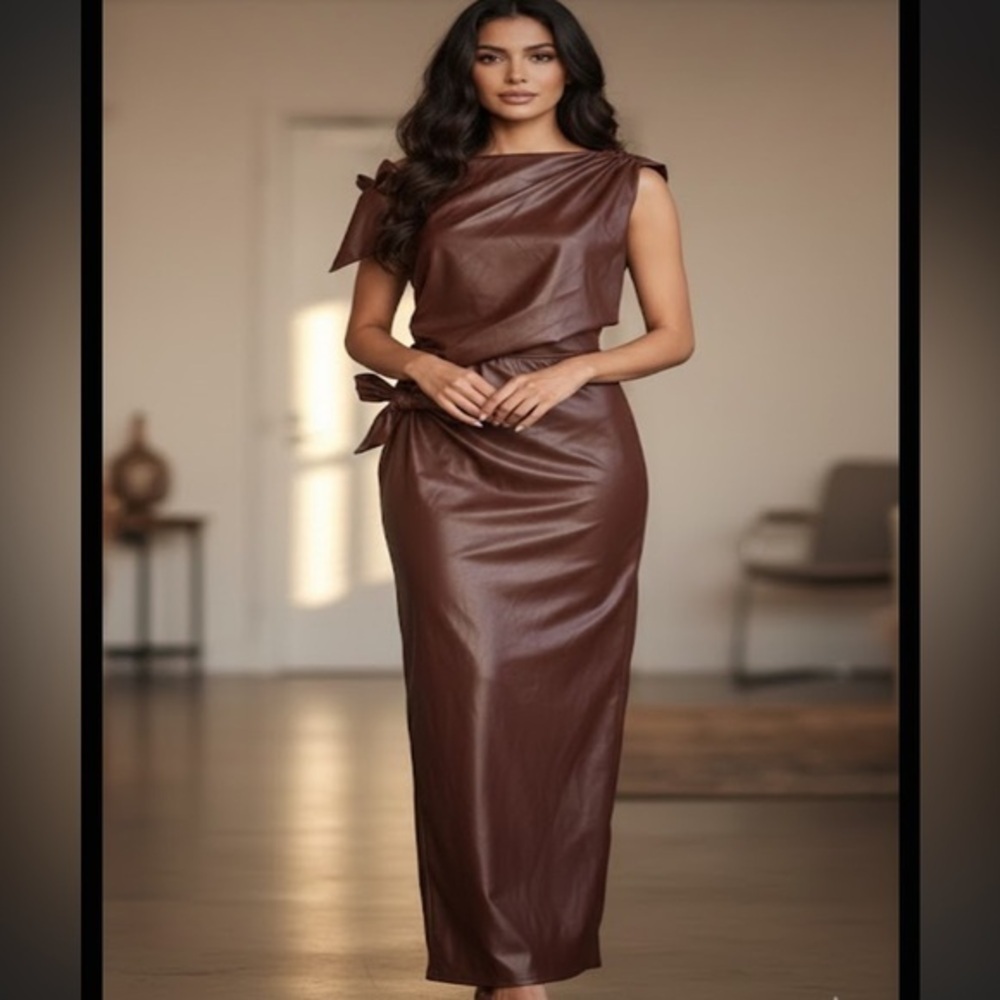 ASOS One Shoulder Brown Dress